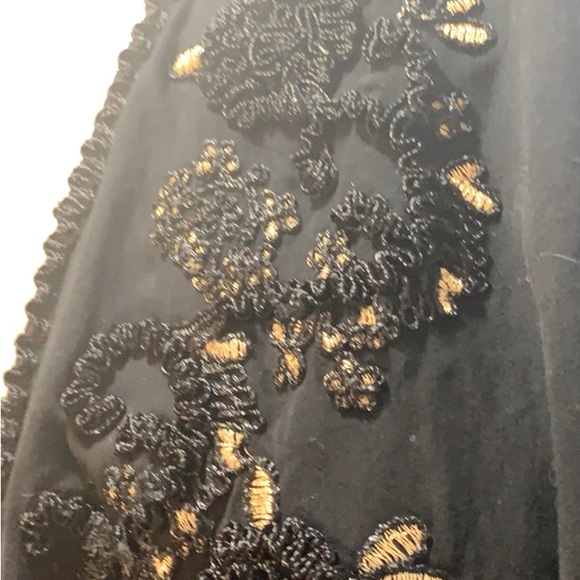 Torrid Boho Black and Gold Tie Up Blouse - Picture 2 of 6